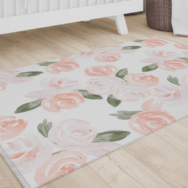 Watercolor Floral Nursery Rug - gender_girl, Theme_Floral,