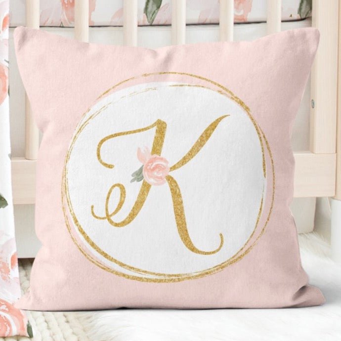 Watercolor Floral Personalized Throw Pillow - gender_girl, text, Theme_Floral