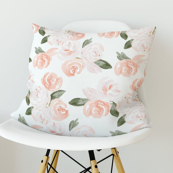 Watercolor Floral Throw Pillow - gender_girl, Theme_Floral,