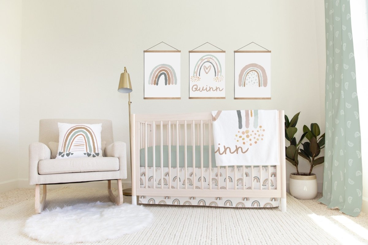 Watercolor Rainbow Crib Skirt - gender_boy, gender_girl, gender_neutral