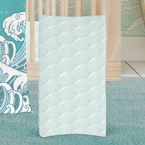 Ocean Waves Changing Pad Cover - Boho Surfer, gender_boy, gender_neutral