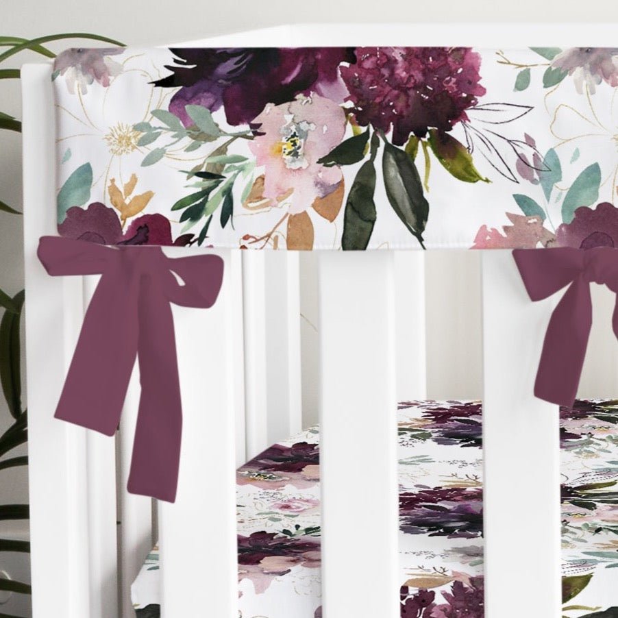 Whisper Floral Crib Rail Guards - gender_girl, Theme_Floral, Whisper Floral