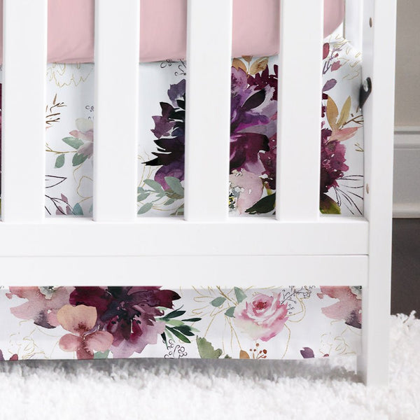 Whisper Floral Crib Skirt - gender_girl, Theme_Floral, Whisper Floral