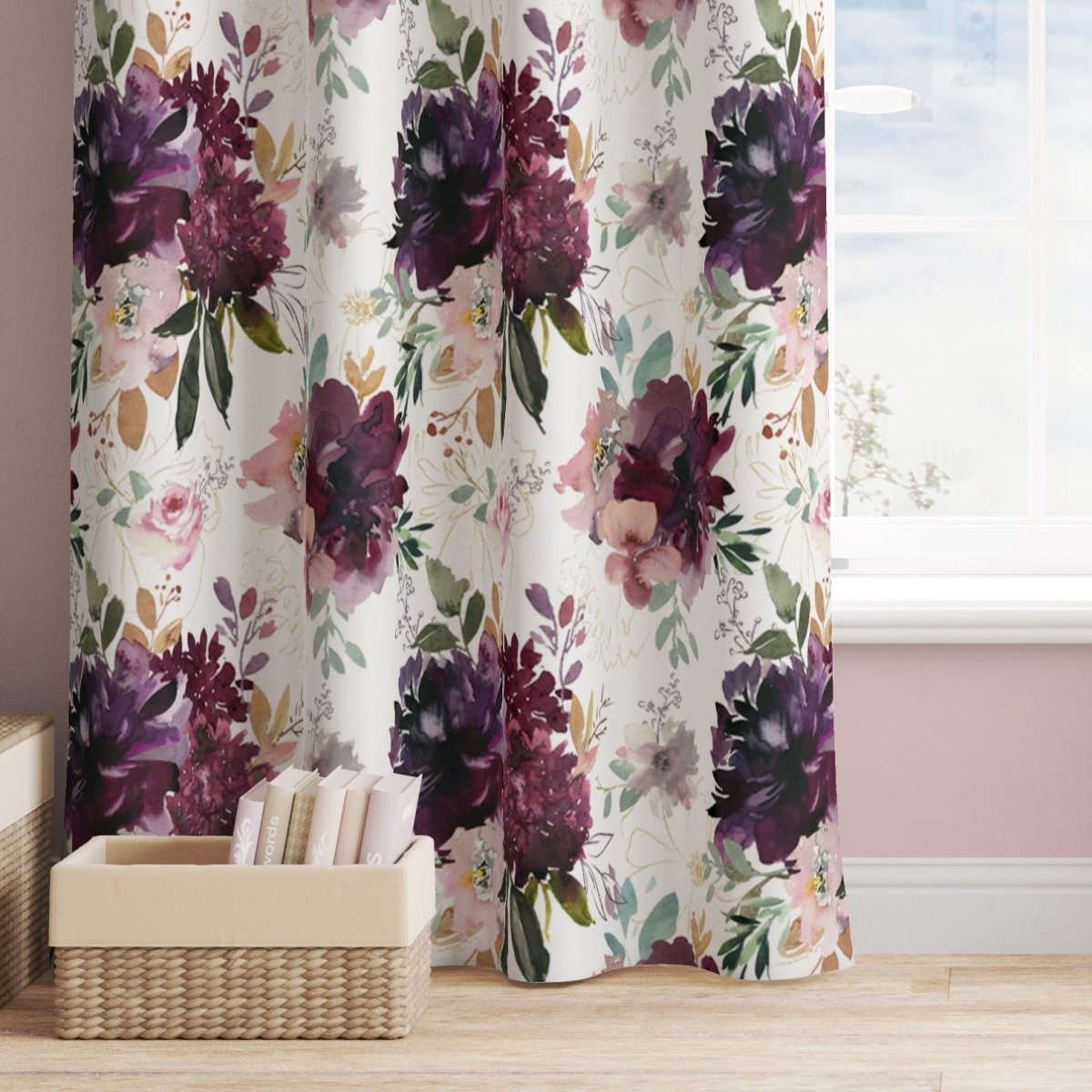 Whisper Floral Curtain Panel - gender_girl, Theme_Floral, Whisper Floral