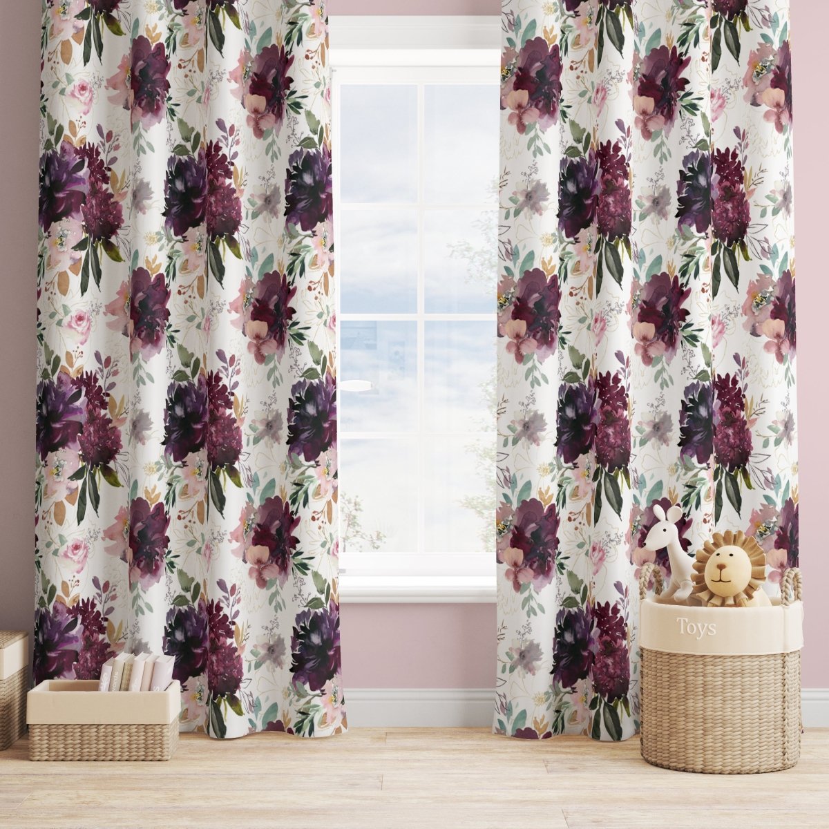 Whisper Floral Curtain Panel - gender_girl, Theme_Floral, Whisper Floral