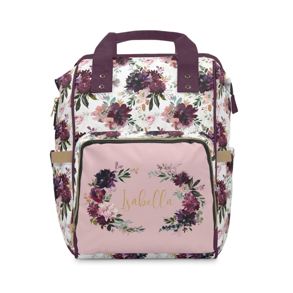 Whisper Floral Personalized Backpack Diaper Bag - gender_girl, text, Theme_Floral