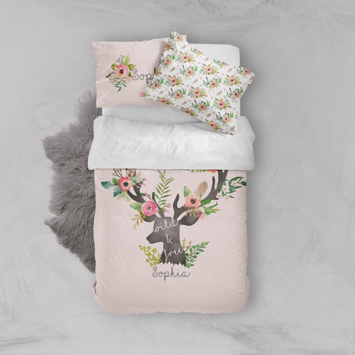 Wild and Free Kids Bedding Set (Comforter or Duvet Cover) - text, ,
