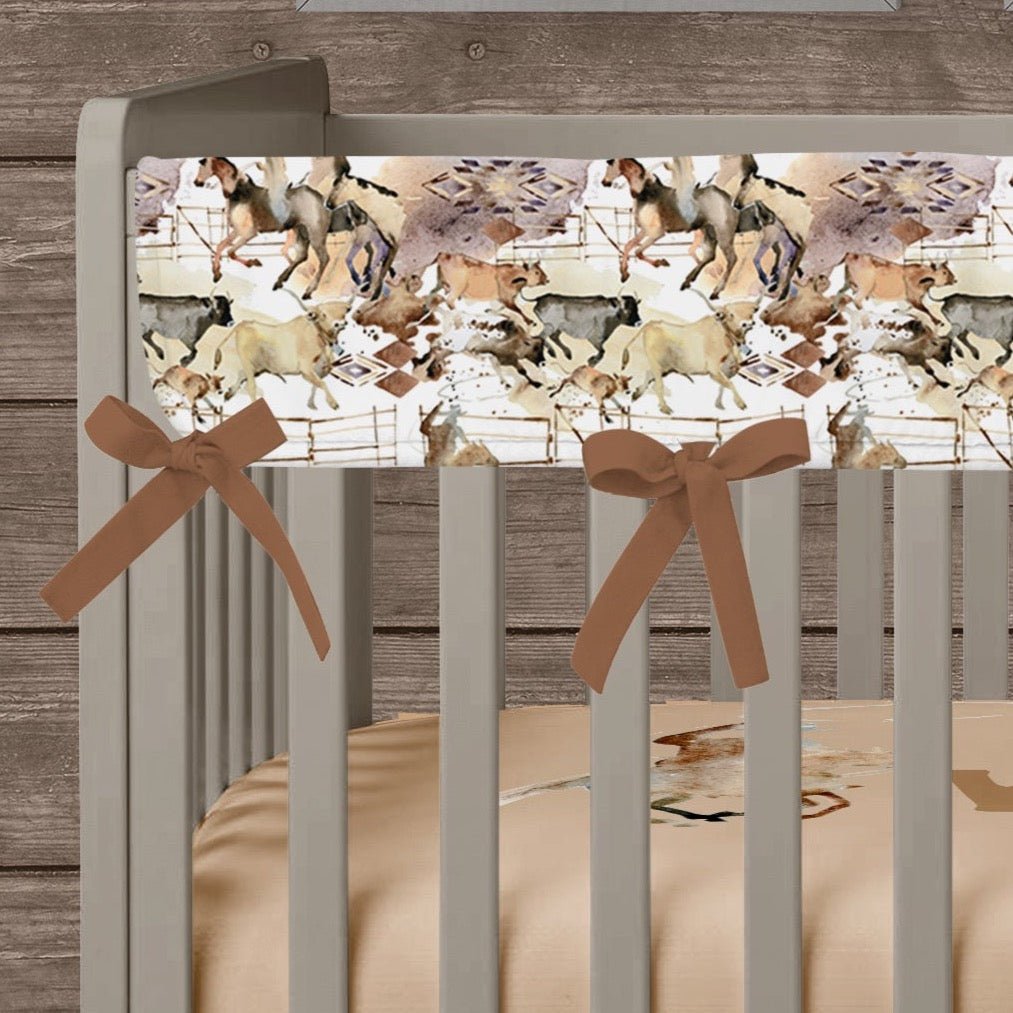 Wild West Cowboy Crib Rail Guards - gender_boy, Theme_Farm, Theme_Southwestern