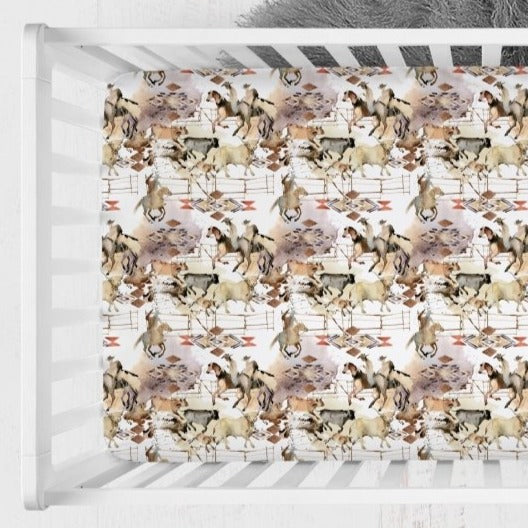 Wild West Cowboy Crib Sheet - gender_boy, Theme_Farm, Theme_Southwestern