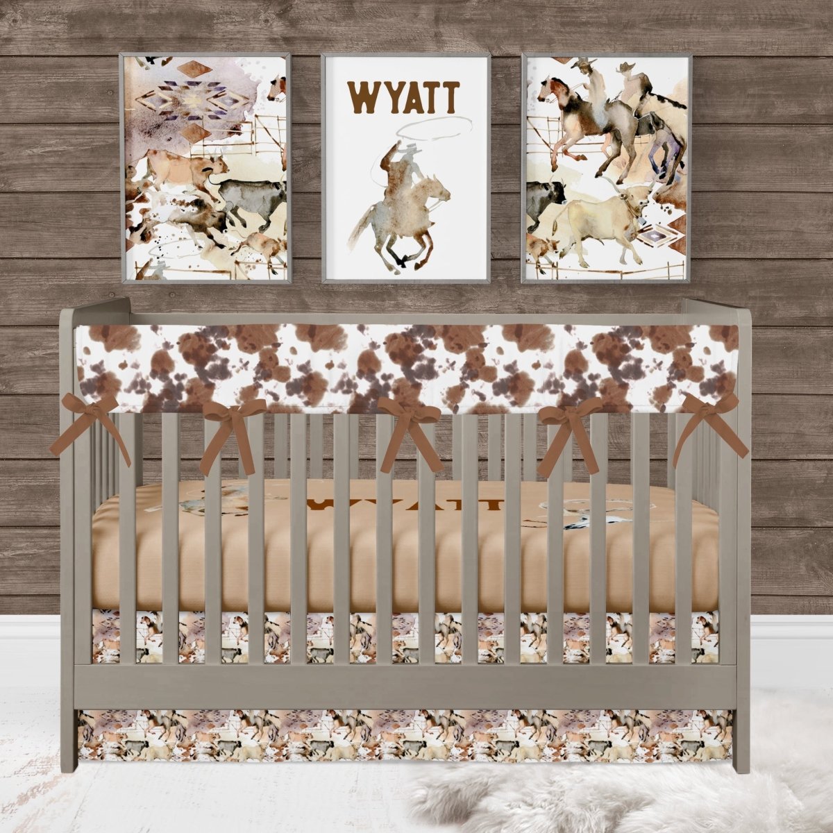 Wild West Cowboy Crib Skirt - gender_boy, Theme_Farm, Theme_Southwestern