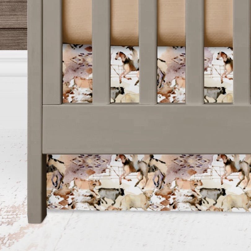 Wild West Cowboy Crib Skirt - gender_boy, Theme_Farm, Theme_Southwestern