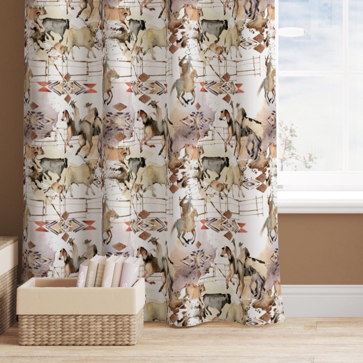 Wild West Cowboy Curtain Panel - gender_boy, Theme_Farm, Theme_Southwestern