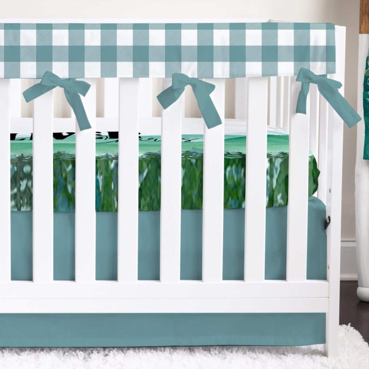 Wild Woods Bumperless Crib Bedding - gender_boy, text, Theme_Woodland