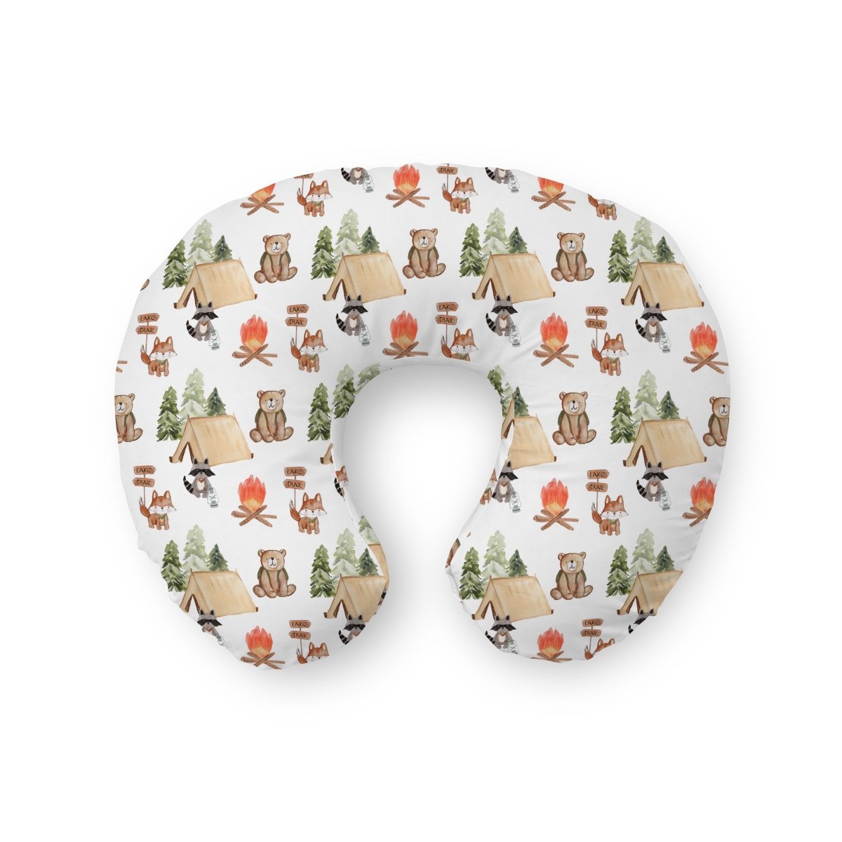 Woodland Camper Nursing Pillow Cover - gender_boy, Theme_Woodland, Woodland Camper