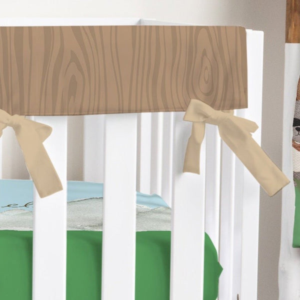 Woodland Camper Wood Grain Crib Rail Guards - gender_boy, Theme_Adventure, Theme_Woodland