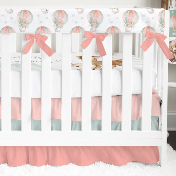 Woodland Floral Adventure Ruffled Crib Bedding - gender_girl, Theme_Adventure, Theme_Floral