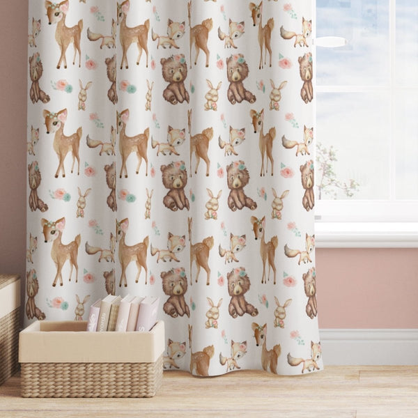Woodland Floral Curtain Panel - gender_girl, Theme_Adventure, Theme_Floral