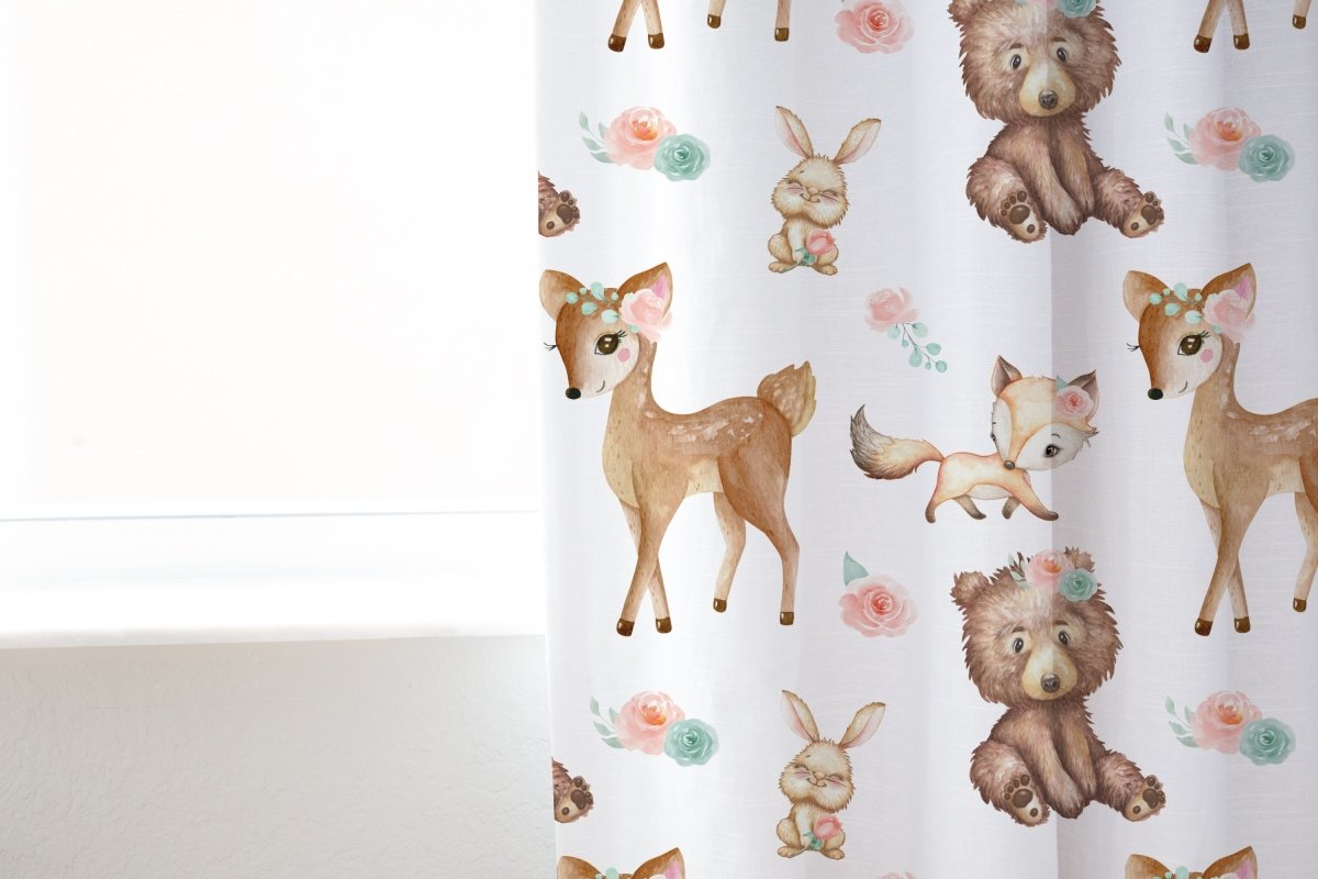 Woodland Floral Curtain Panel - gender_girl, Theme_Adventure, Theme_Floral
