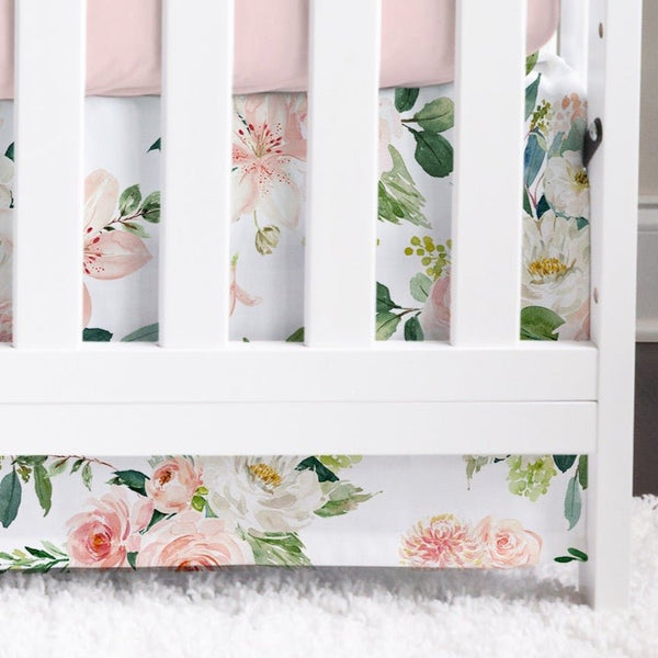 Woodland Meadows Crib Skirt - gender_girl, Theme_Floral, Theme_Woodland