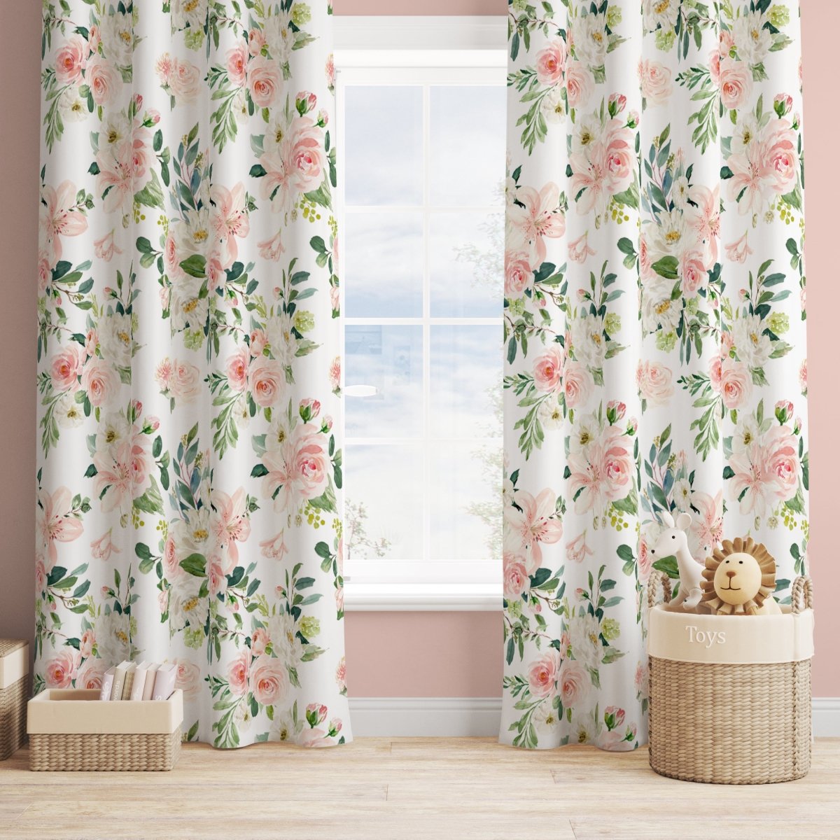 Woodland Meadows Curtain Panel - gender_girl, Theme_Floral, Theme_Woodland