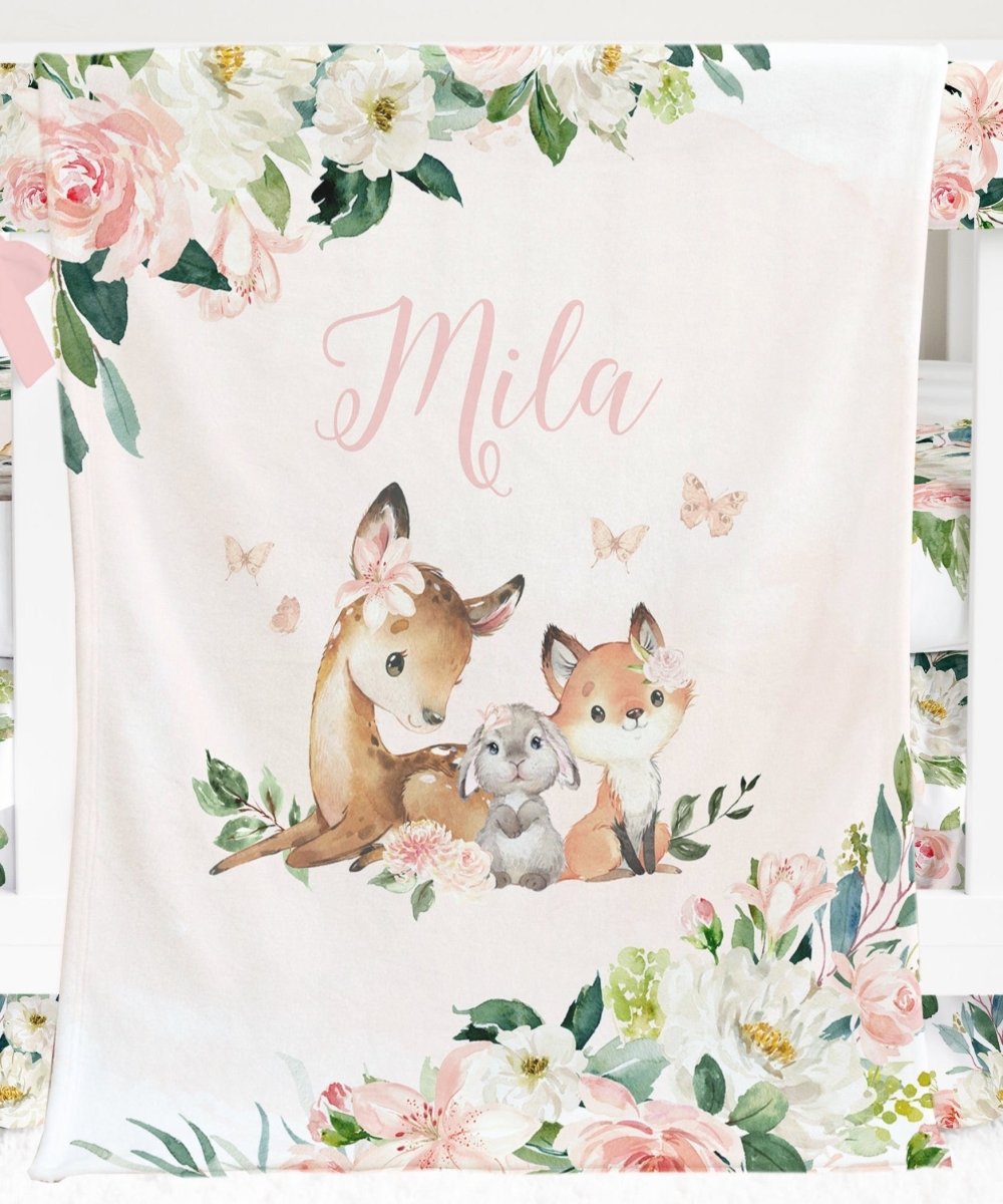 Woodland Meadows Floral Crib Bedding - gender_girl, text, Theme_Floral