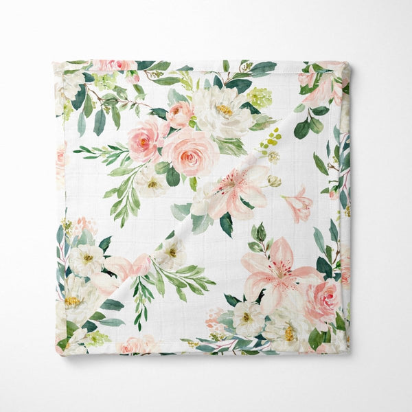 Woodland Meadows Muslin Blanket - gender_girl, Theme_Floral, Theme_Woodland