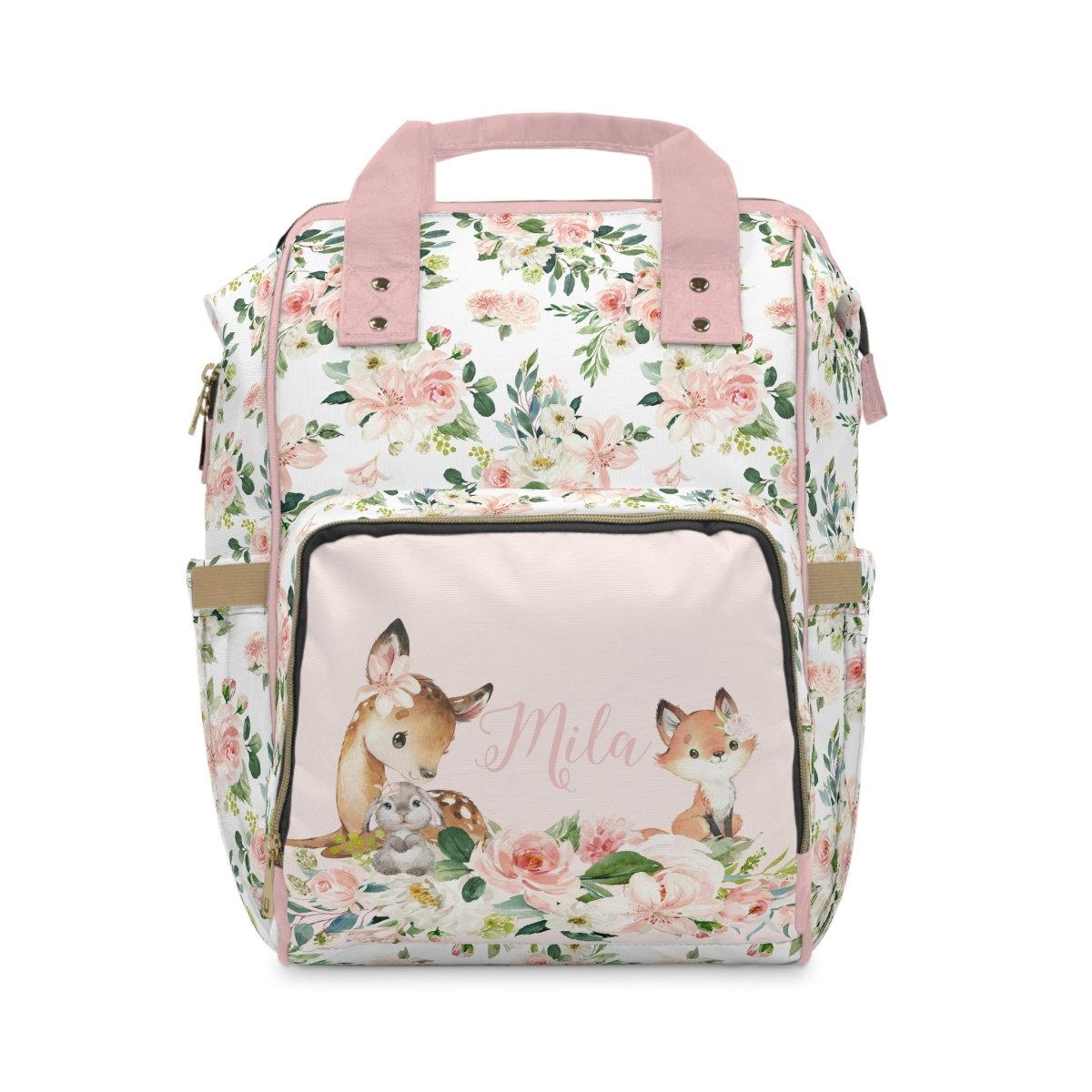 Woodland Meadows Personalized Backpack Diaper Bag - gender_girl, text, Theme_Floral