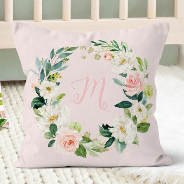 Woodland Meadows Personalized Throw Pillow - gender_girl, text, Theme_Floral