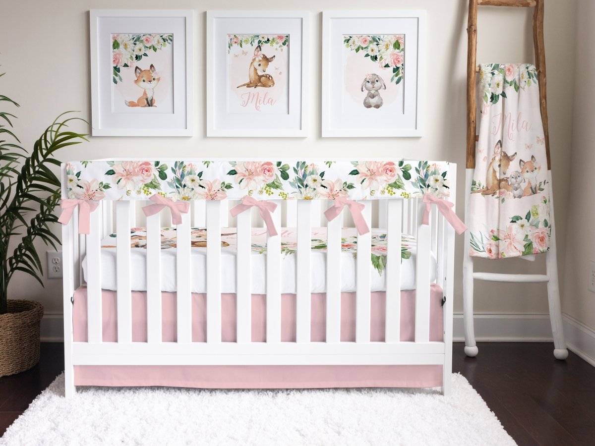 Woodland Meadows Solid Crib Bedding - gender_girl, text, Theme_Floral