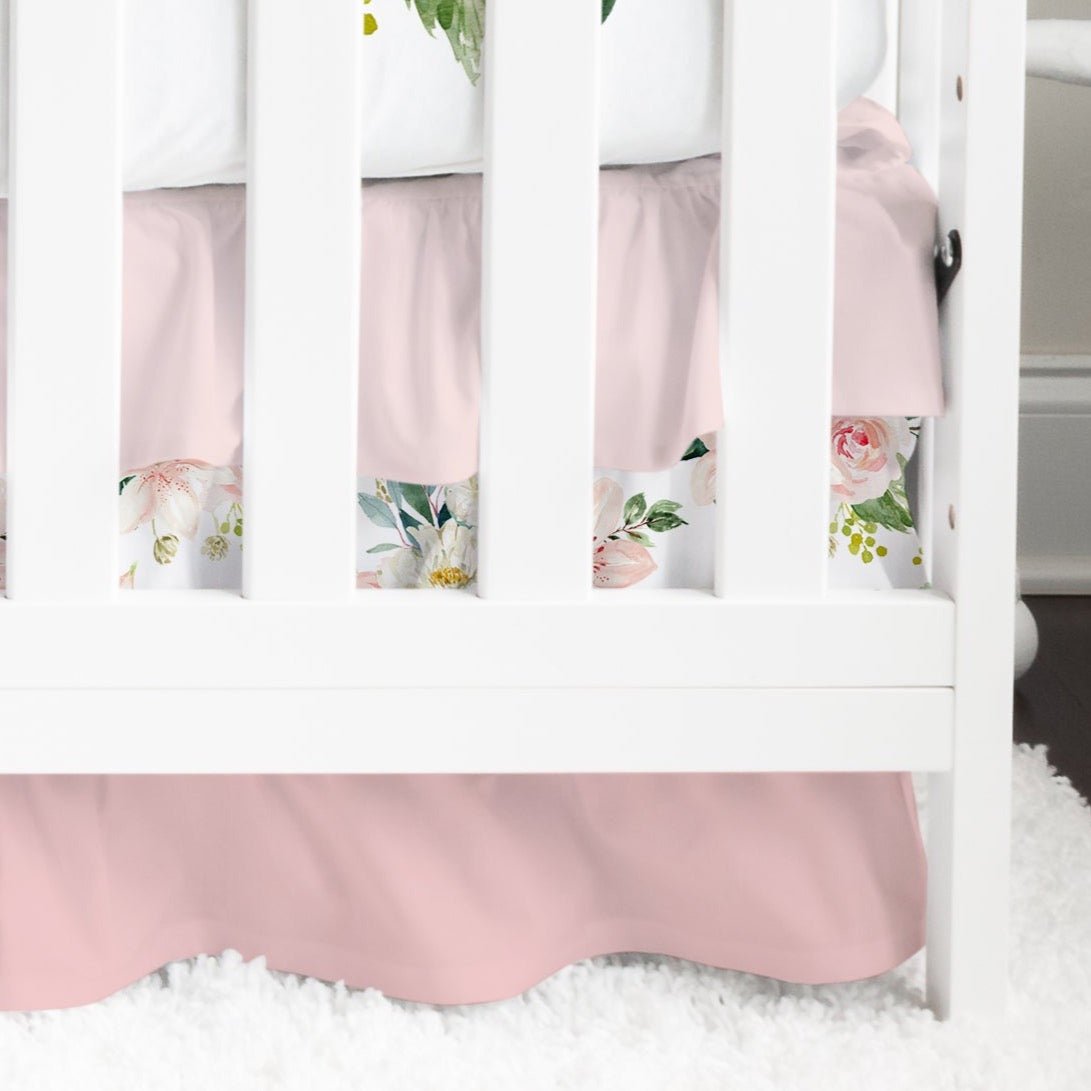 Woodland Meadows Solid Ruffled Crib Skirt - gender_girl, Theme_Floral, Theme_Woodland